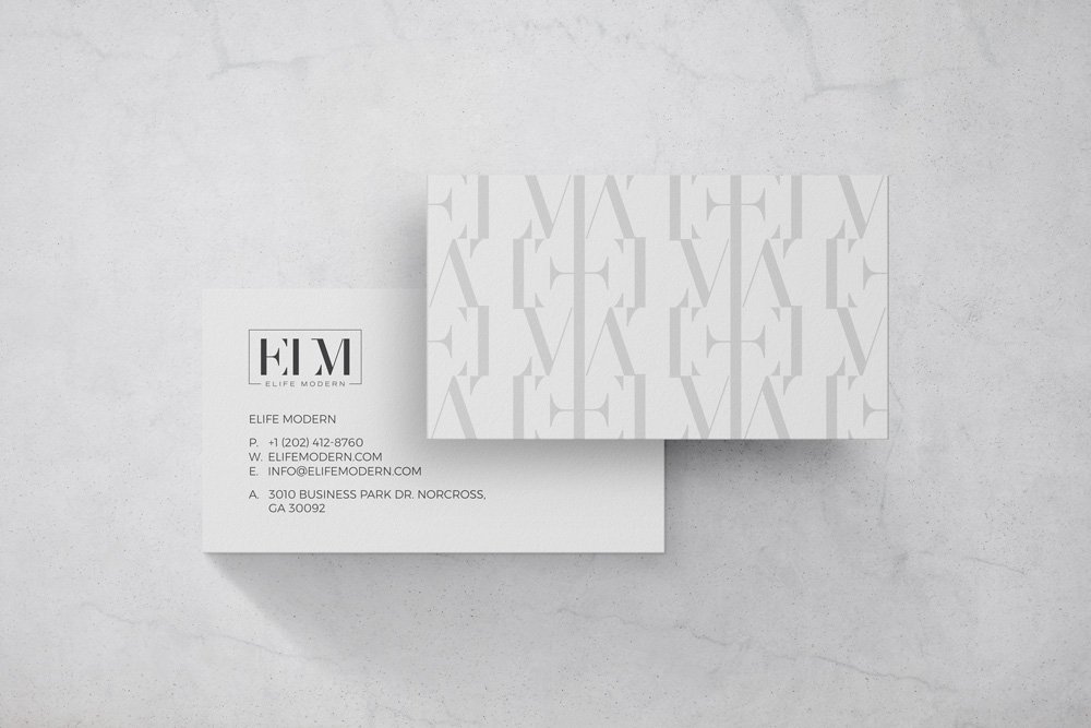 Existing BCD business card design used as a style reference