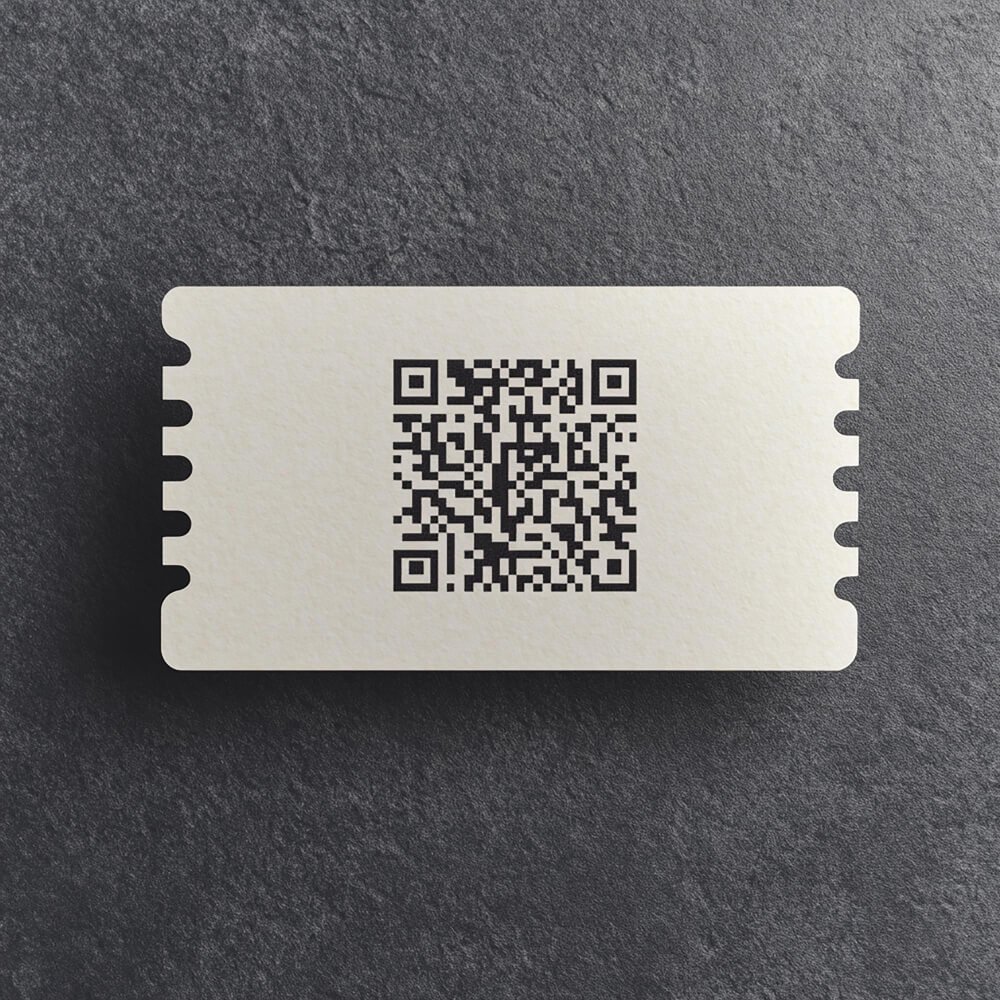 Business card with QR code from the BCD portfolio